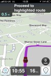 Waze Main Navigation Screen Waze shows nice clear to read maps with directions for the user.